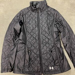 Under Armour Jacket, black quilted zip up, XS